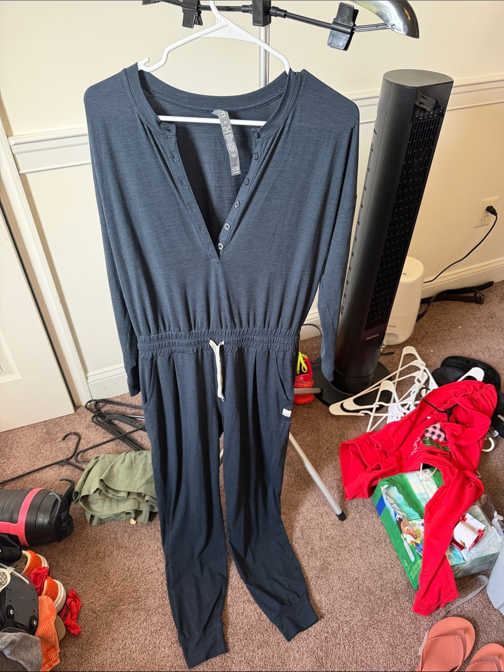 Vuori Blue Long Sleeve Jumpsuit